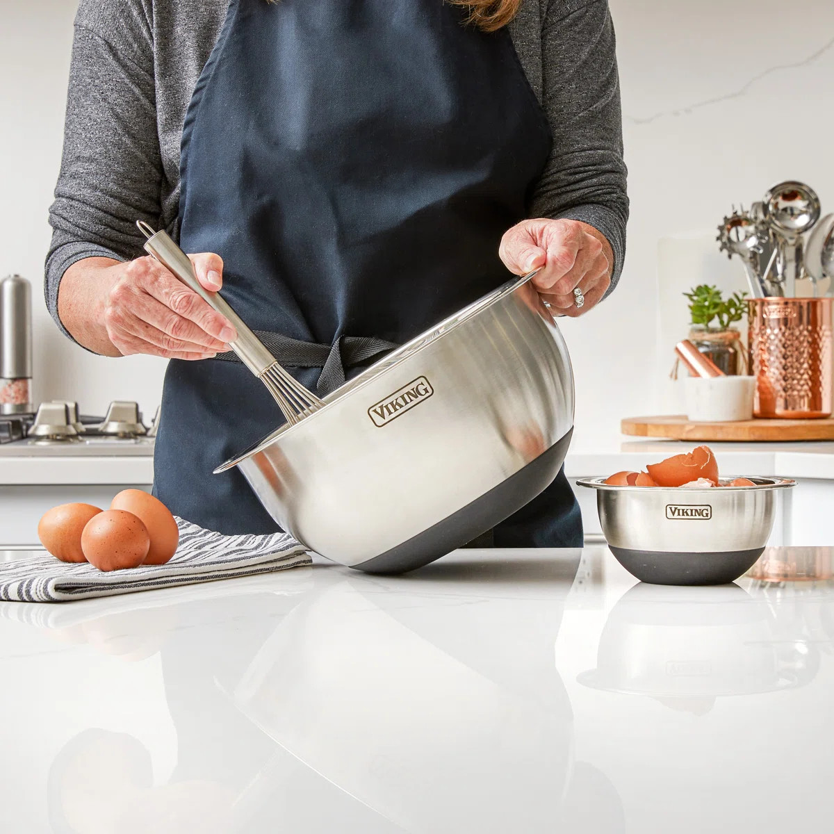 Viking 10 Piece Stainless Steel Mixing Bowl Set with Lids | Wayfair North America