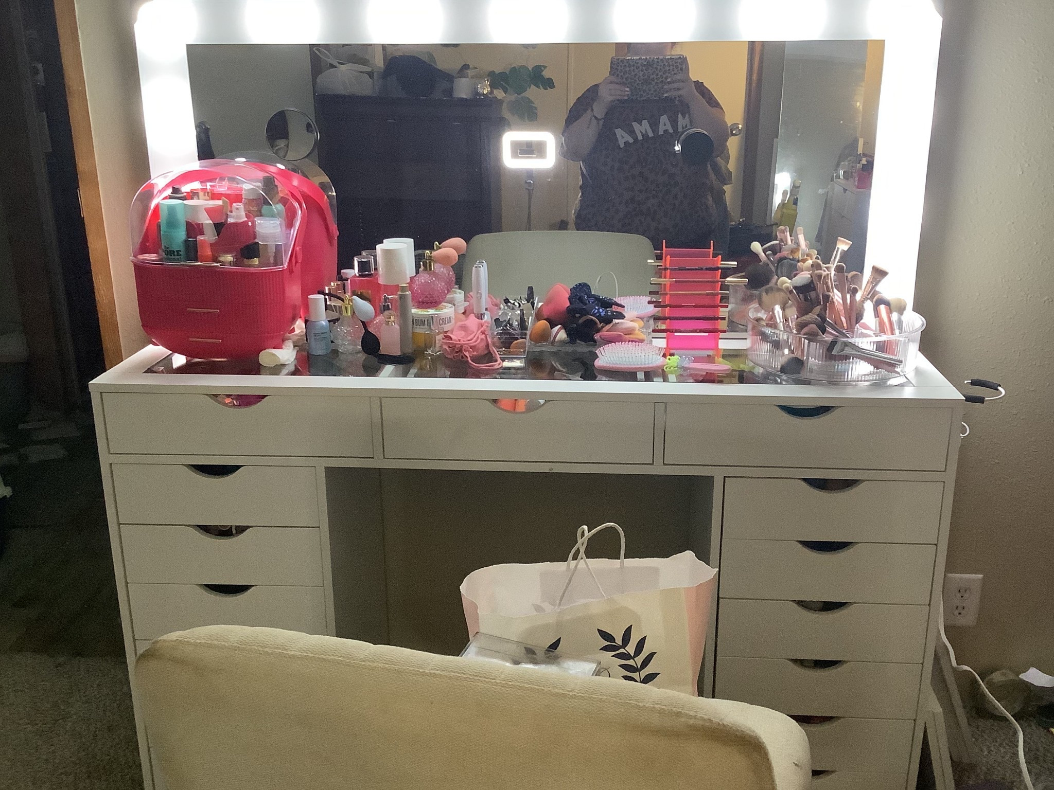 I’m so happy, my hubby spent all night building it to surprise me in the morning! #vanity #makeup #beauty #Amazon 

#LTKBeauty #LTKStyleTip #LTKMidsize