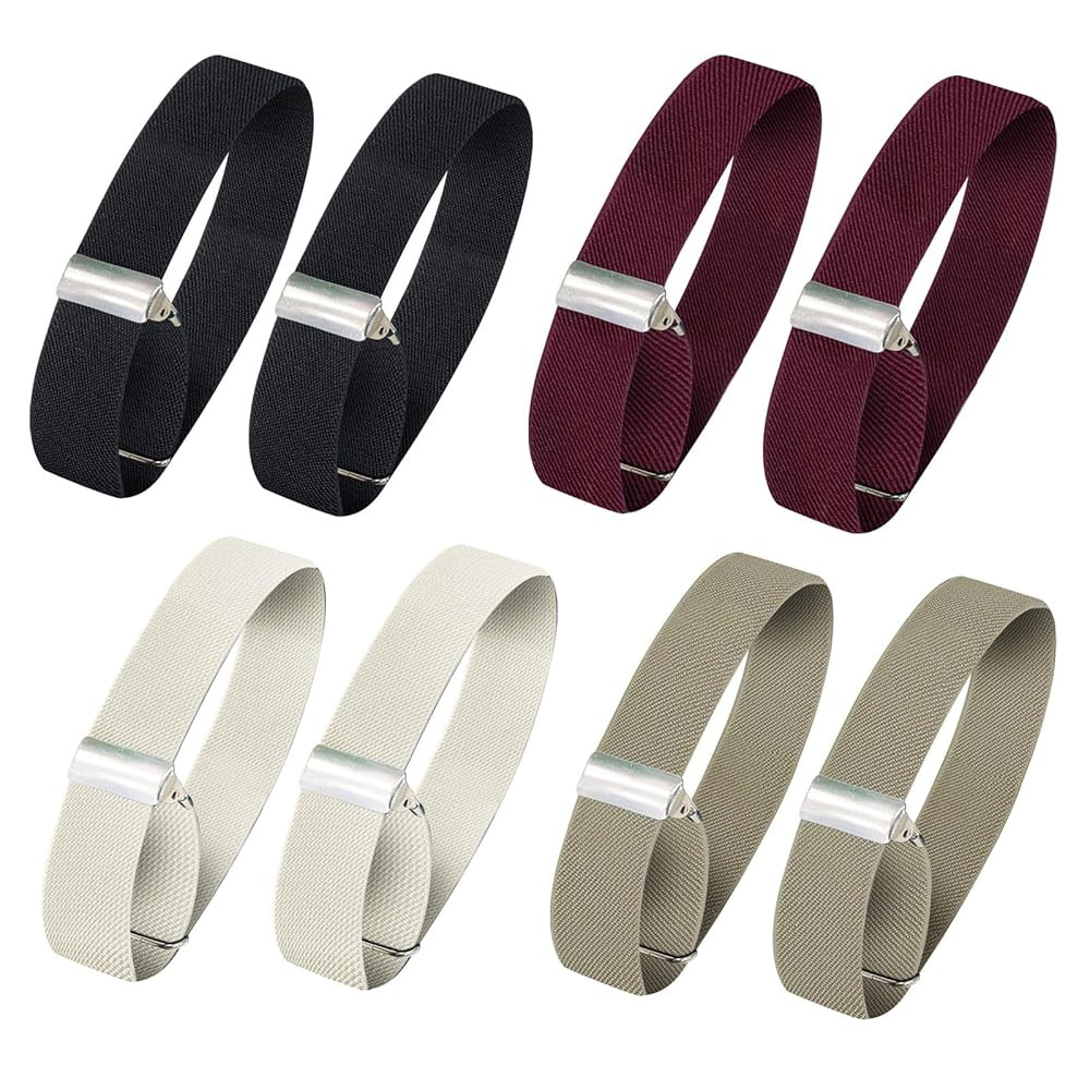 8pcs(4 Pairs) Elastic Adjustable Armbands Sleeve Garters Elastic Anti-Slip Shirt Sleeve Holders A... | Amazon (US)