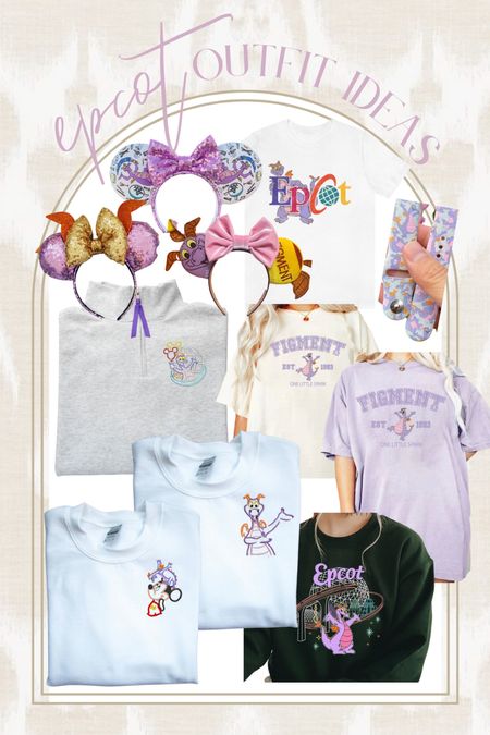 What to wear in Epcot! Figment finds on Etsy. 

Disney ears. Figment sweatshirts and shirts. Figment Disney ears. What to wear at Disney. Epcot sweatshirt. Epcot tshirt. 

#LTKtravel #LTKunder50 #LTKstyletip