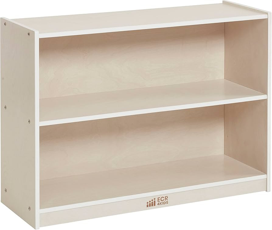 ECR4Kids 2-Shelf Mobile Storage Cabinet, Classroom Furniture, White Wash | Amazon (US)