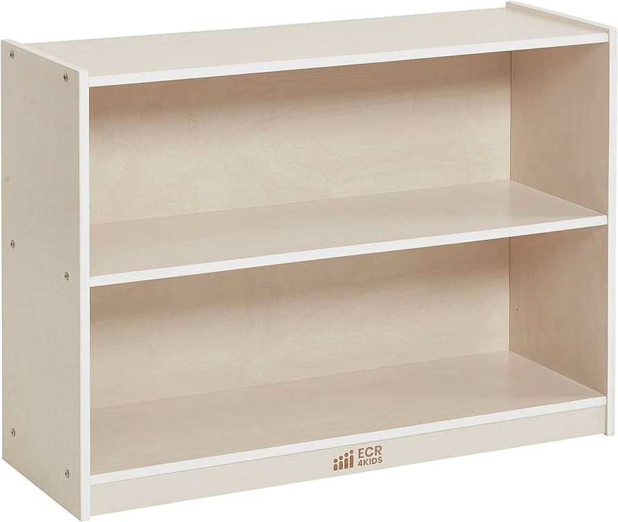 ECR4Kids 2-Shelf Mobile Storage Cabinet, Classroom Furniture, White Wash | Amazon (US)