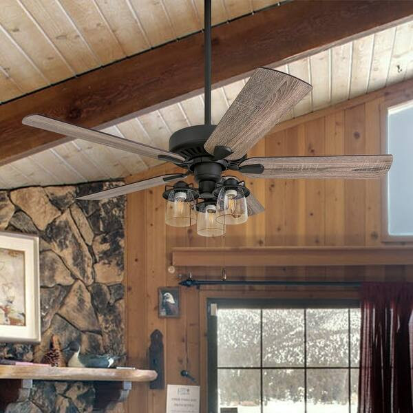 52" Prominence Home Briarcrest Bronze Farmhouse LED Ceiling Fan with Light, Pull Chain | Bed Bath & Beyond
