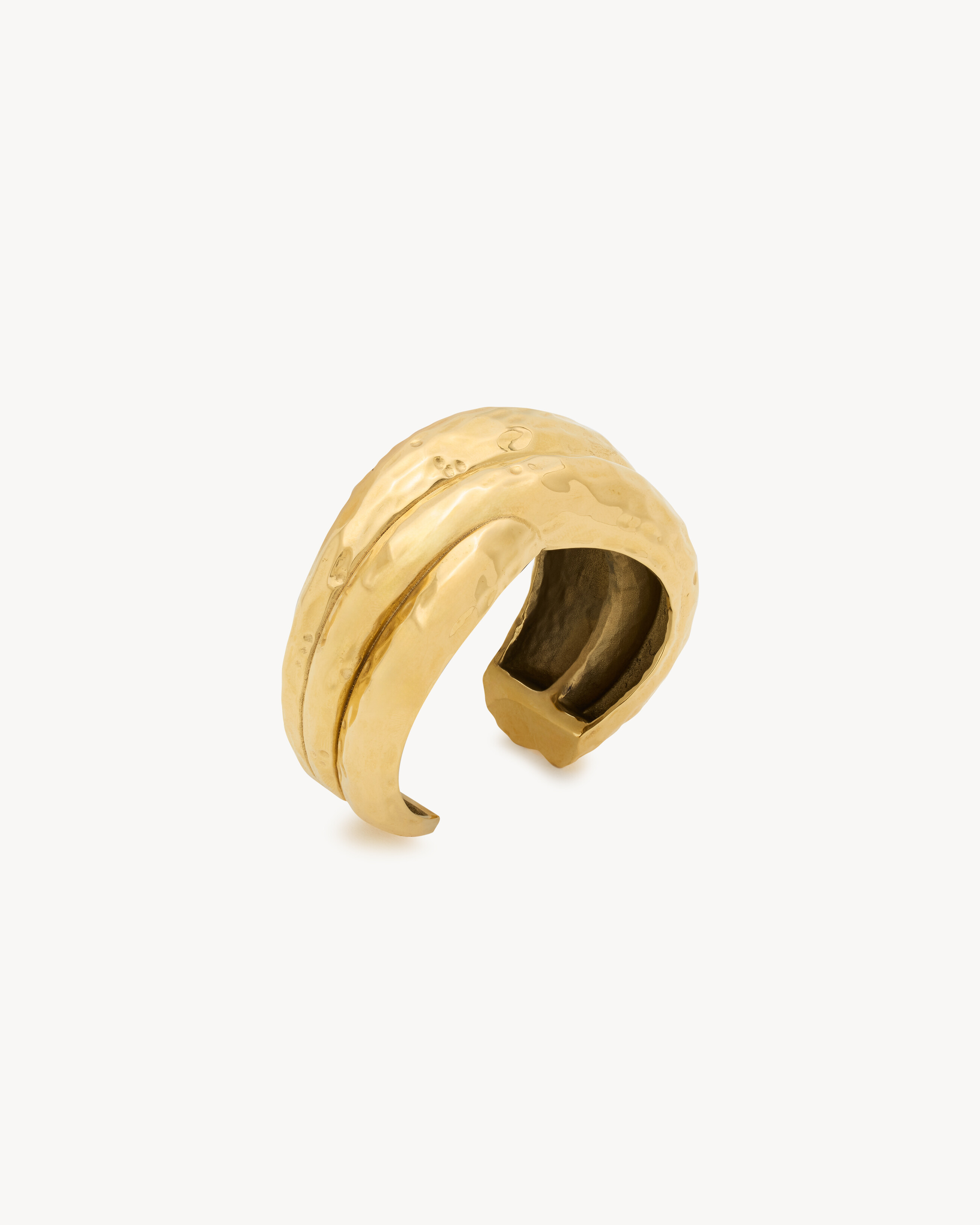 Saint Laurent Intertwined Cuff In Metal - Yellow/gold - Women - S | Saint Laurent Inc. (Global)