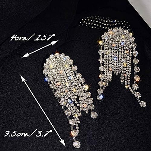 FXmimior Fashion Women Earrings Long Chain Drop Dangle Earrings Jewelry (Silver) | Amazon (US)