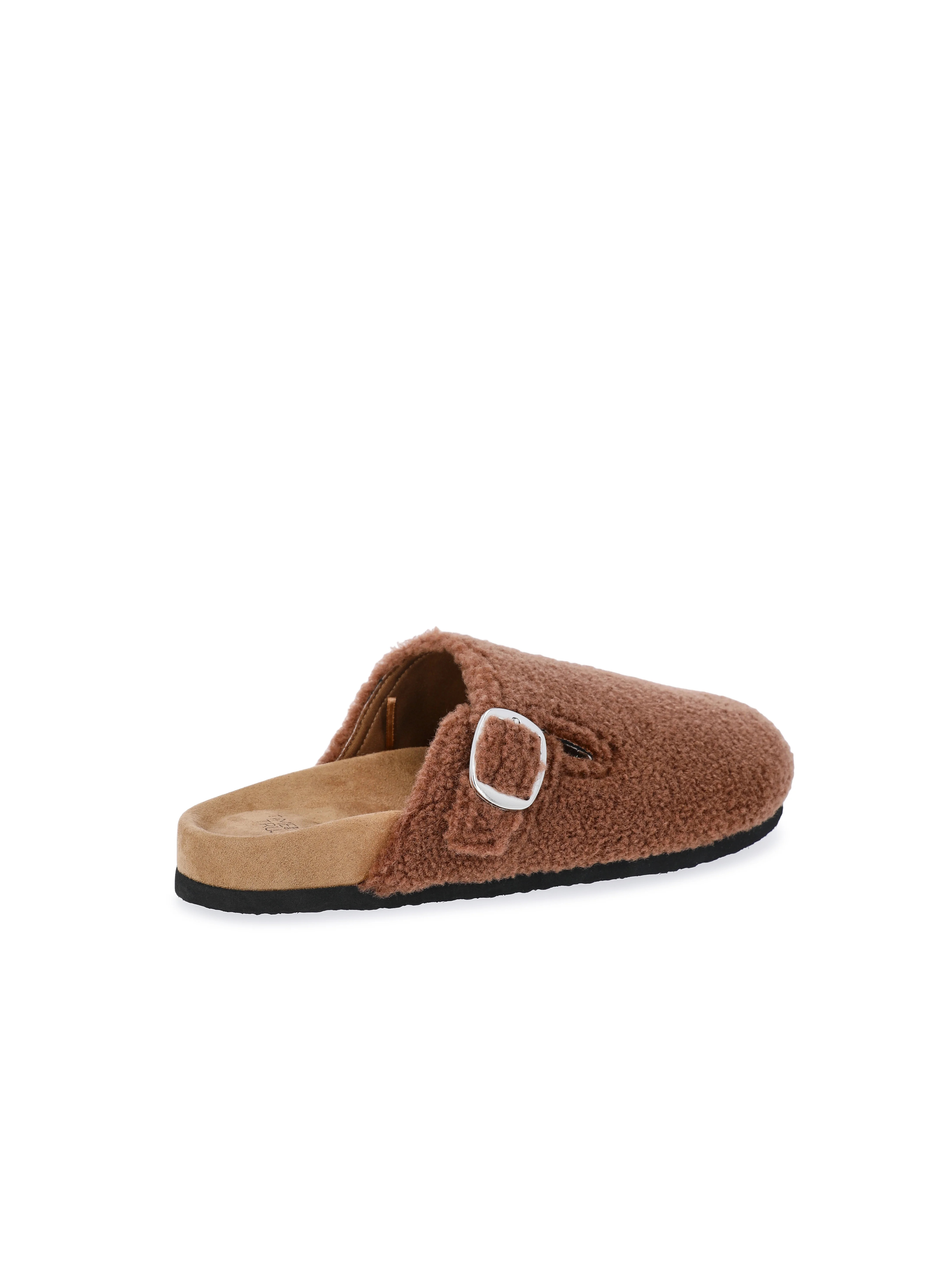 Time and Tru Women's Faux Shearling Buckle Clogs | Walmart (US)