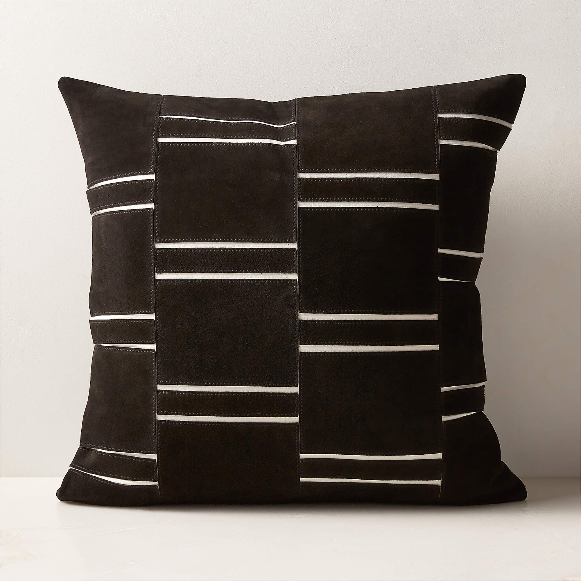 Keene Black Suede Throw Pillow Cover 20''x20" + Reviews | CB2 | CB2
