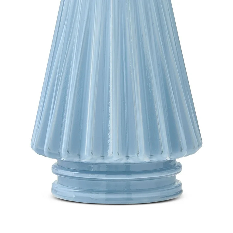 Glass Cone Christmas Tree Tabletop Decoration, Blue, 6", by Holiday Time | Walmart (US)