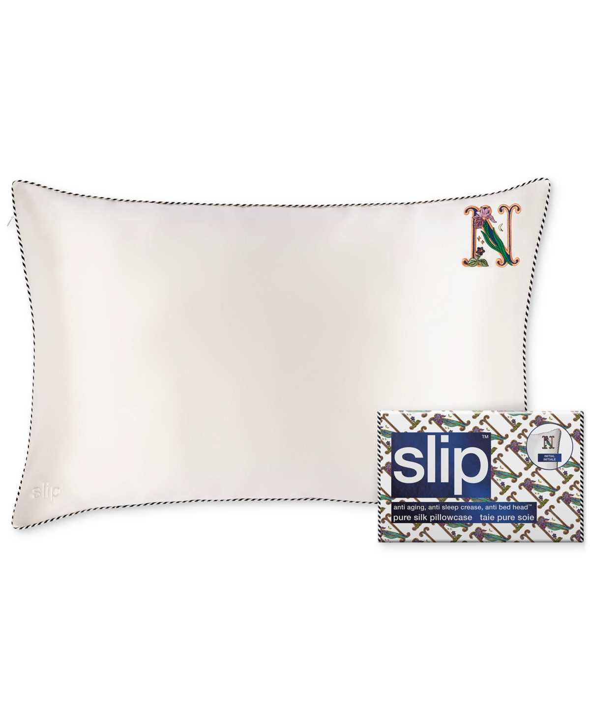 Slip Pure Silk Initial Collection Queen Pillowcase - N | Macy's