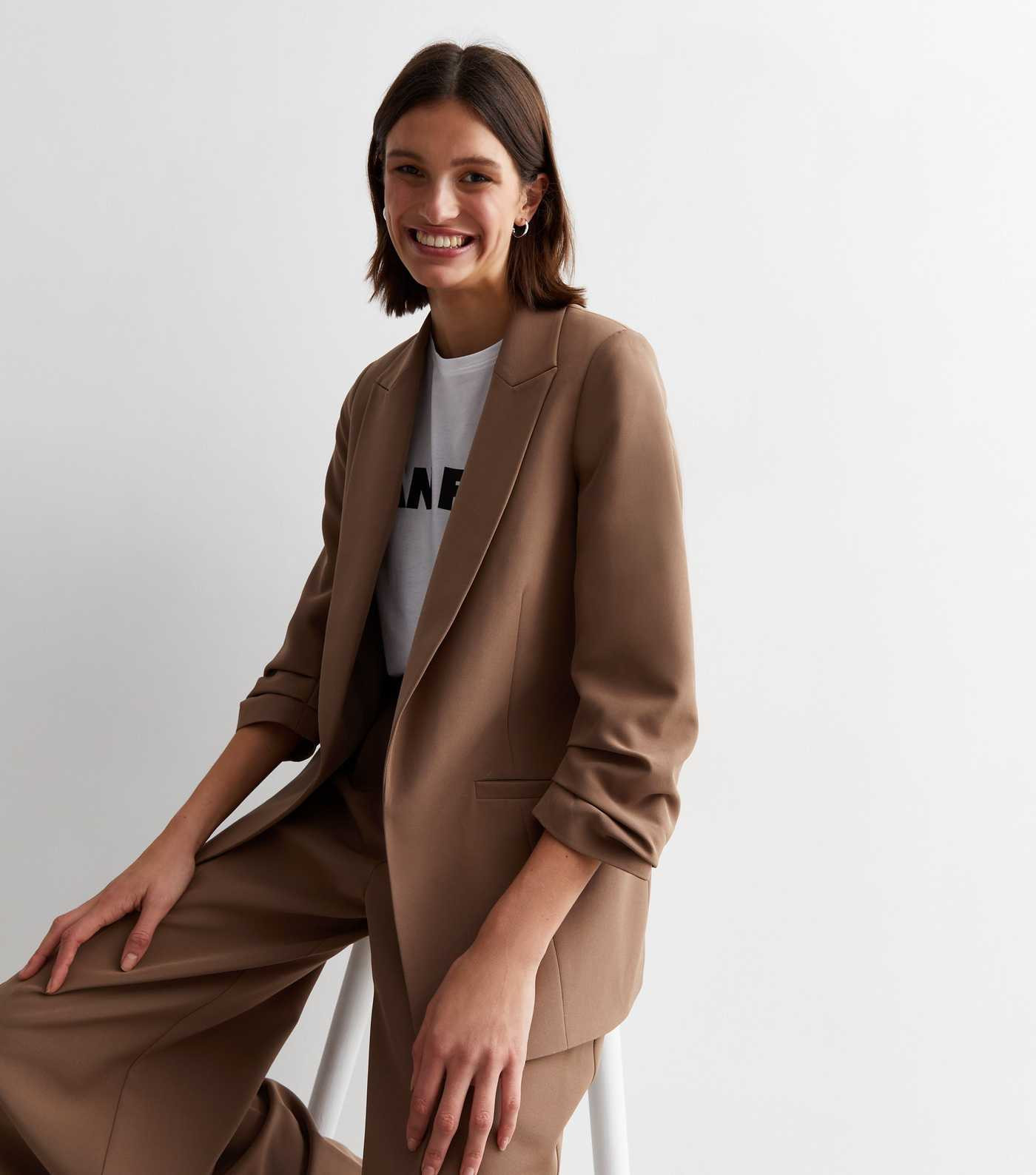 Mink Ruched Sleeve Blazer
						
						Add to Saved Items
						Remove from Saved Items | New Look (UK)