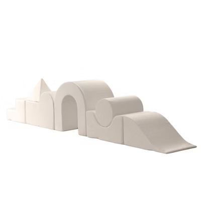 KIDKII Lux Play Set 8-Piece Firm Foam Climbing and Motor Skill Play Kit, Beige | Target