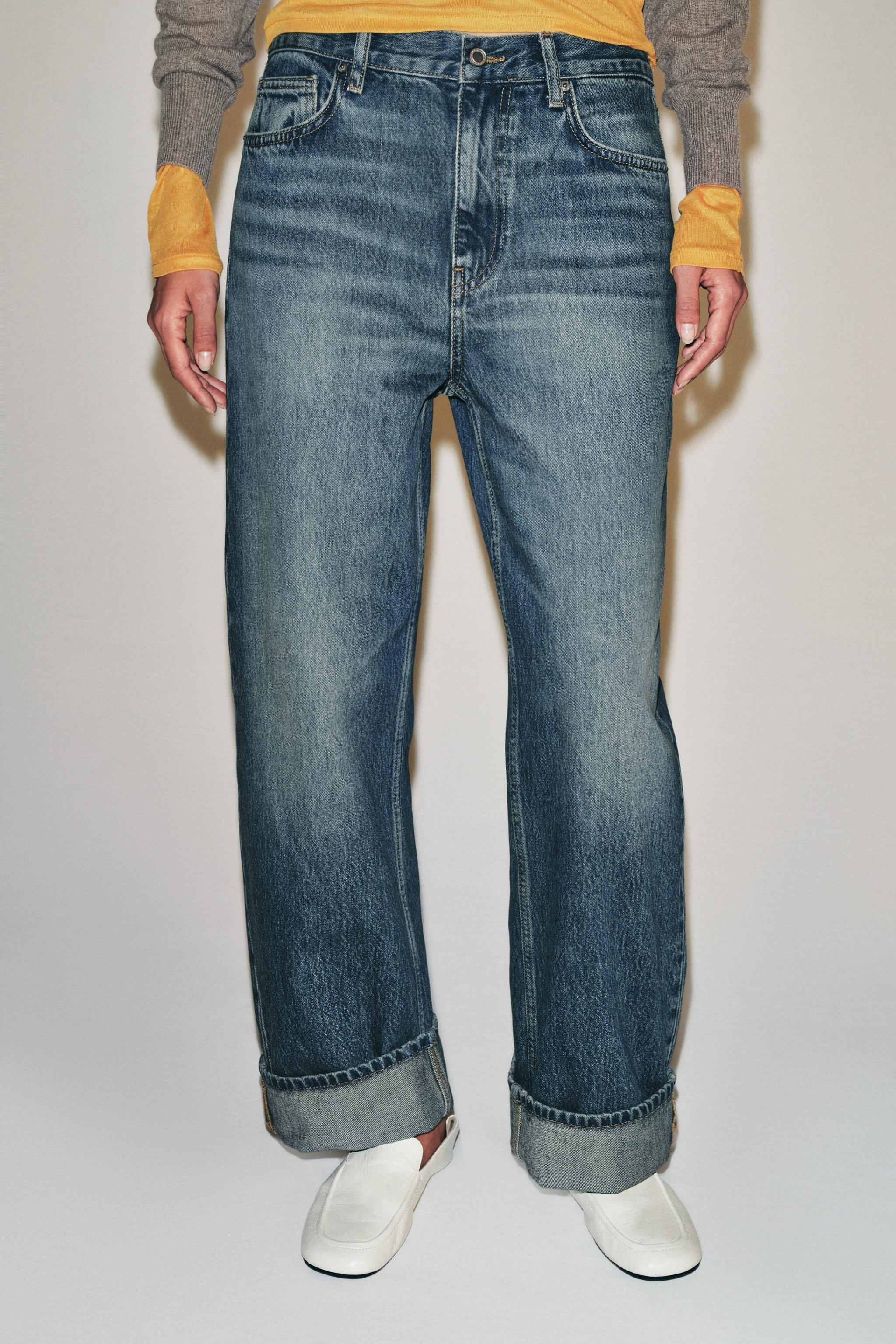 ZW COLLECTION MID-WAIST BAGGY FIT JEANS | Zara UK