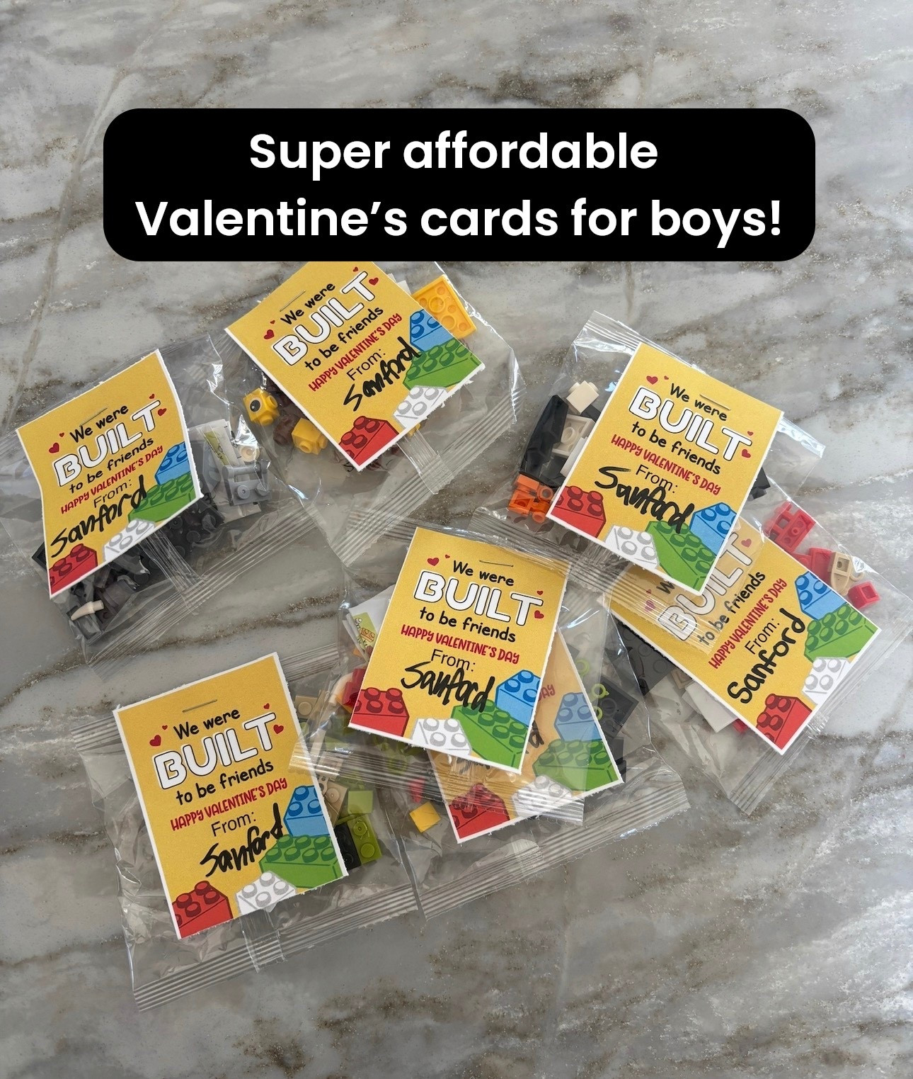 These affordable Lego valentines are so cute and perfect for boys!!