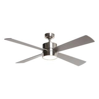 Parrot Uncle Bucholz 52 in. 4-Blade LED Chrome Ceiling Fan with Light and Remote Control BBCPS126... | The Home Depot