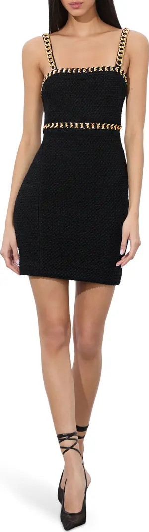 Kelly Chain Detail Bouclé Tweed Minidress | Nordstrom