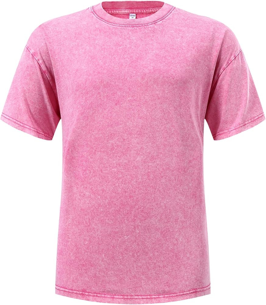 Oversized Unisex Vintage Acid Wash Tshirt Cotton Solid Streetwear Short Sleeve Casual Baggy Fit S... | Amazon (US)
