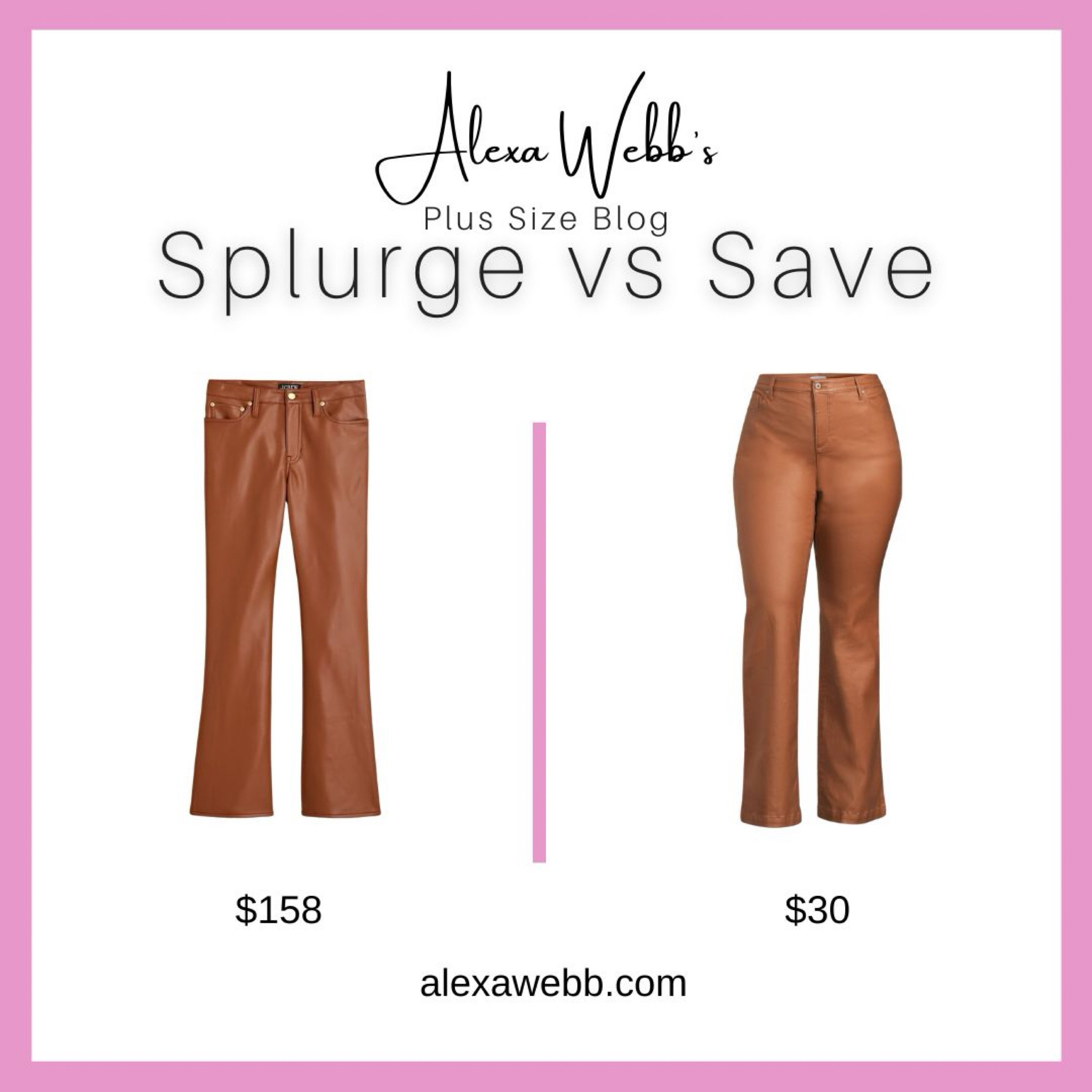 Cute for the fall faux leather brown leather flare pants - Splurge Vs Save by Alexa Webb #plussize

#LTKPlusSize #LTKSeasonal #LTKStyleTip
