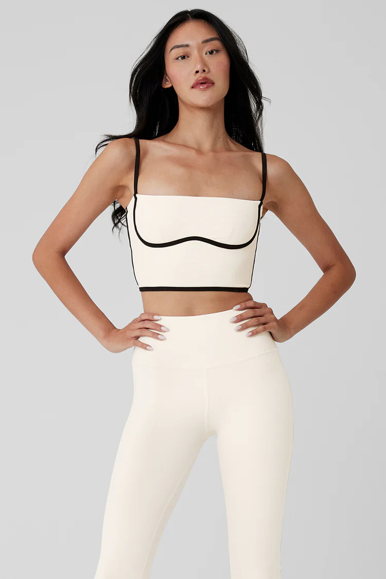 Airbrush Streamlined Bra Tank - Ivory/Black | Alo Yoga (US)