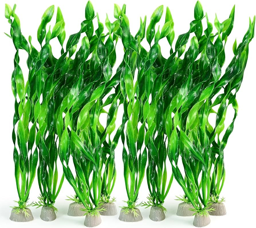 QVYQVY 10 PCS Artificial Seaweed Water Plants for Aquarium, 12 Inch Fish Tank Plastic Plant Decor... | Amazon (US)