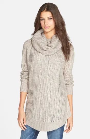 Women's Dreamers By Debut Cowl Neck Sweater, Size Large - Brown | Nordstrom