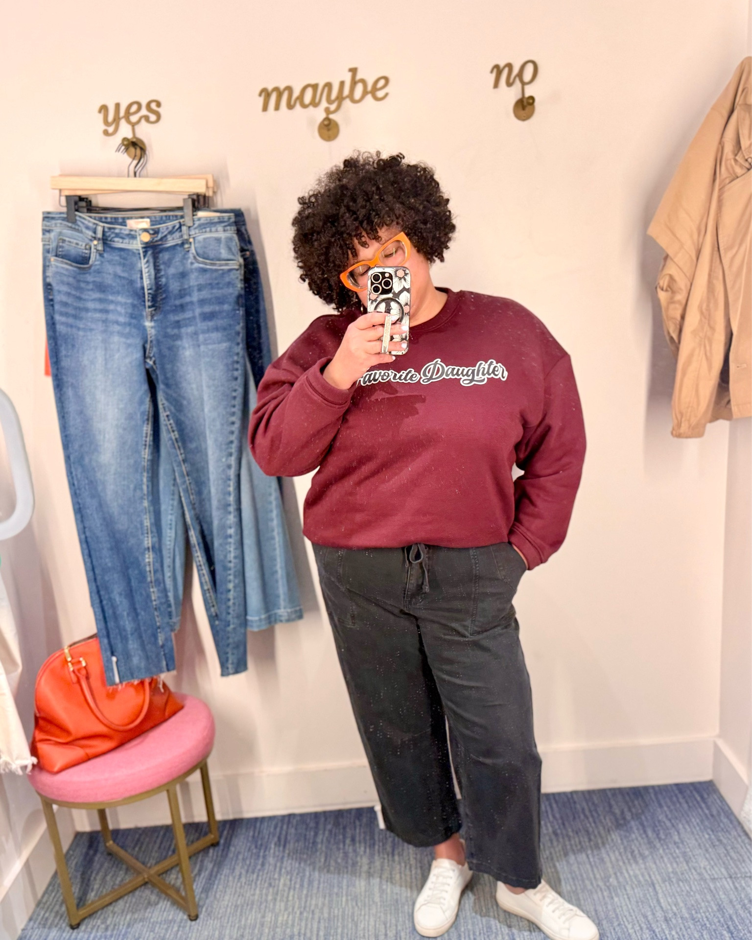 #everevepartner 

Stopped at Evereve yesterday to check out their Big Weekend Sale and cane hike with this Favorite Daughter sweatshirt and Kut from the Kloth barrel pants.

I’m wearing an XL in the sweatshirt and a size 16 in the pants.

Lots of fun sale finds to be had. Check it out!

#LTKootd #LTKSaleAlert #LTKOver40