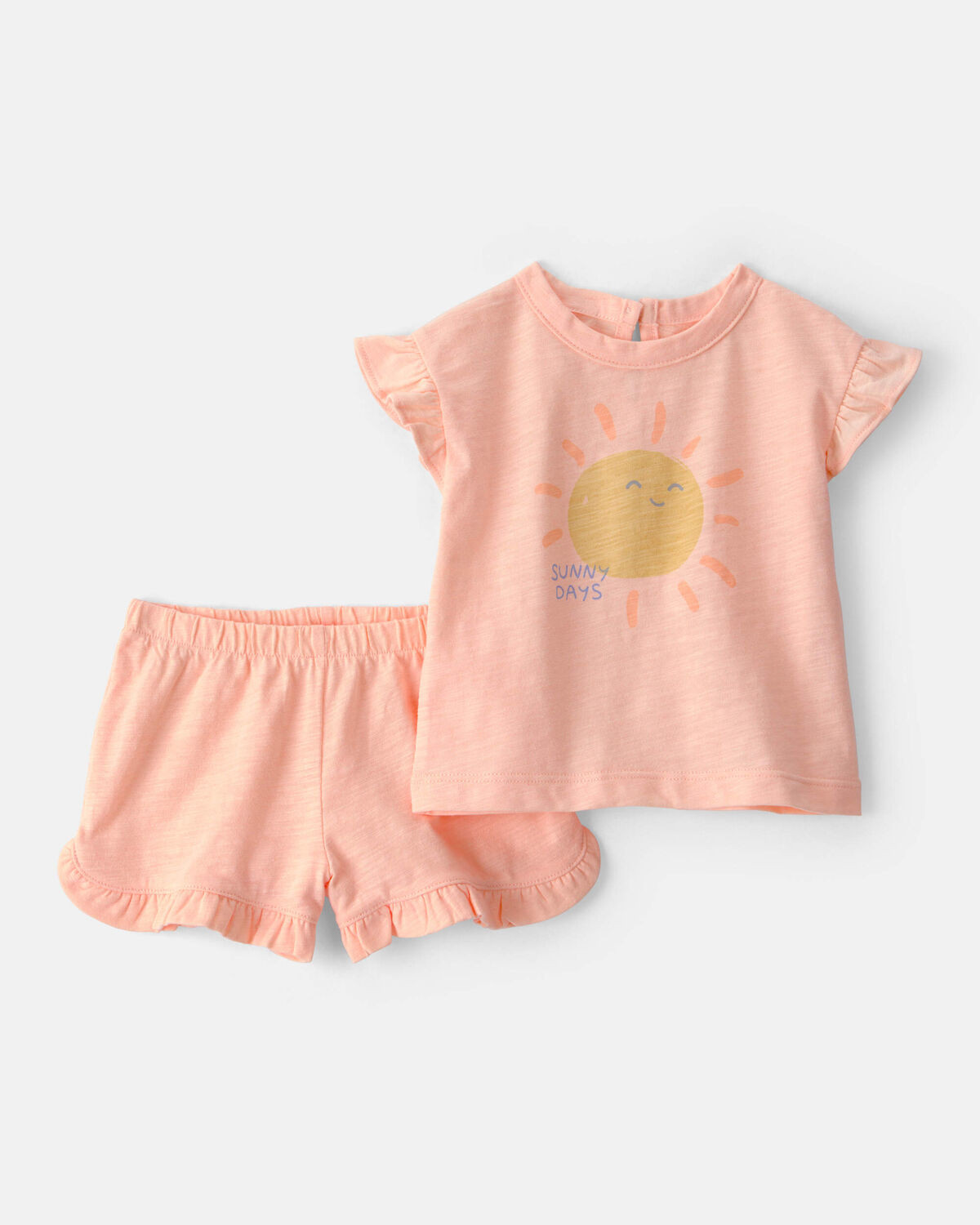 Baby Girl 2-Piece 'Sunny Days' Top & Short Set - Orange | Carter's | Carter's Inc