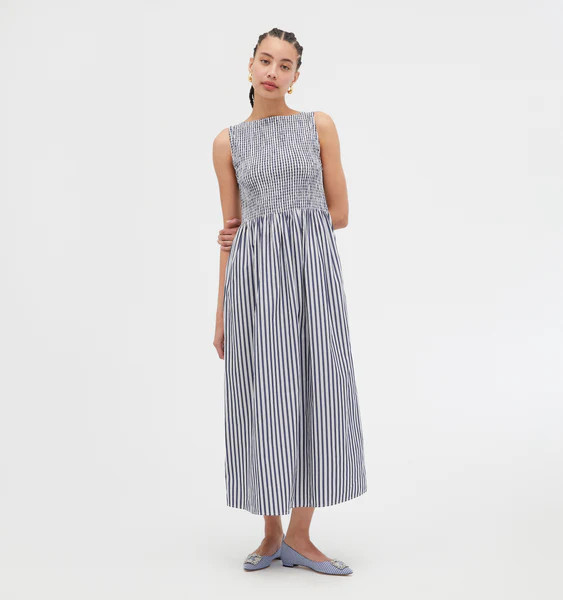 The Cosima Nap Dress - Navy Stripe | Hill House Home