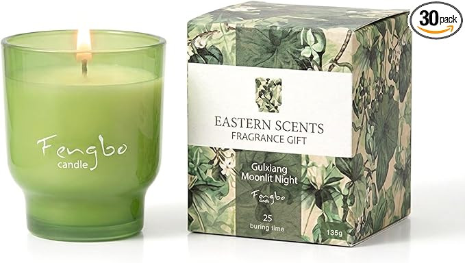 Moonlit Osmanthus Scented Candle, Decorative Colored Glass Jar with Natural Soy Wax, Aromatherapy... | Amazon (US)