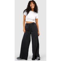 Womens The Super Wide Leg Jean - Black - 10 | NastyGal UK
