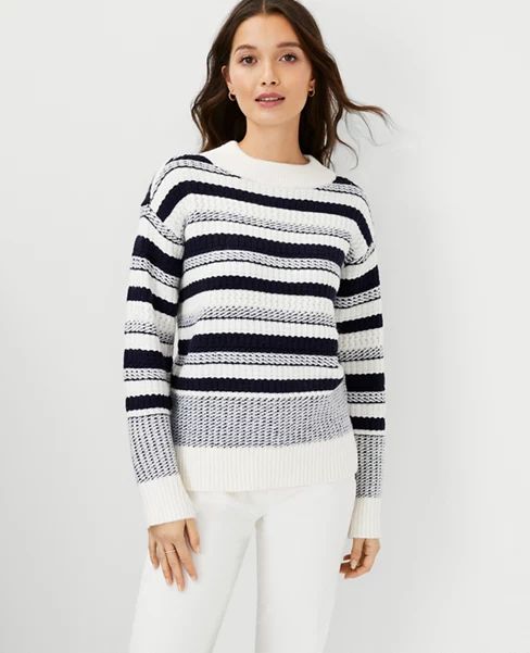 Striped Mixed Stitch Sweater | Ann Taylor (US)