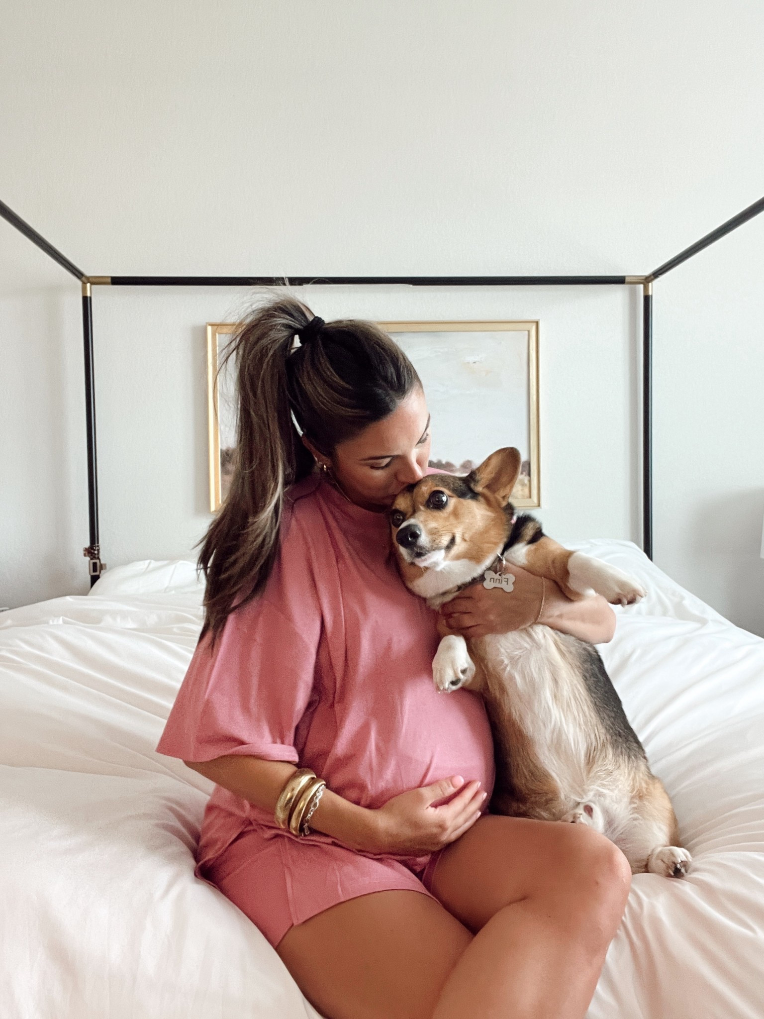 Size large fit length and stretch on belly 