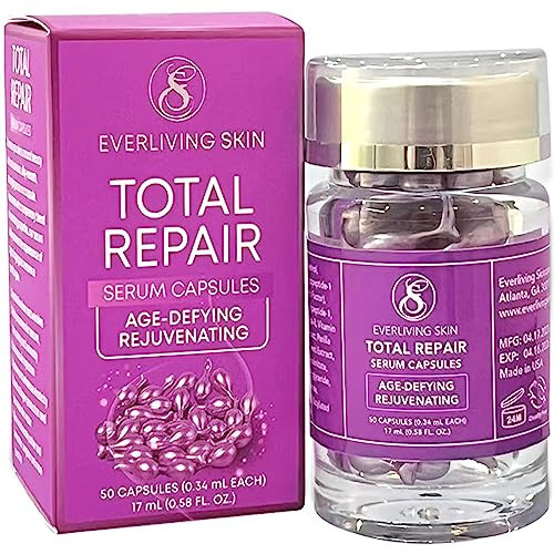 Retinol Serum Capsules (50 Count) – Anti-Aging Face Serum with Retinol, Ceramides & Peptides for Visible Results: Smoother Fine Lines & Wrinkles, Brighter, Softer, Radiant & Rejuvenated Skin | Amazon (US)