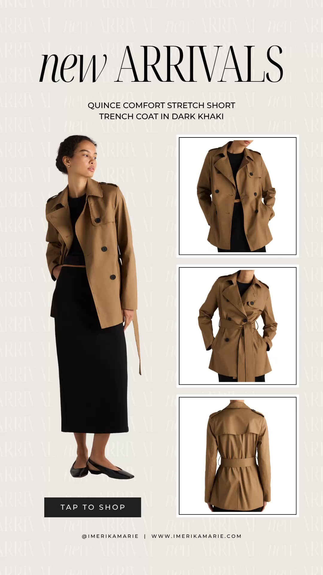 New Arrival from @Quince 

Quince Comfort Stretch Short Trench Coat in Dark Khaki

#LTKootd #LTKSeasonal #LTKWorkwear