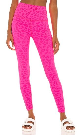 High Waisted Midi Legging in Electric Pink Heather | Revolve Clothing (Global)