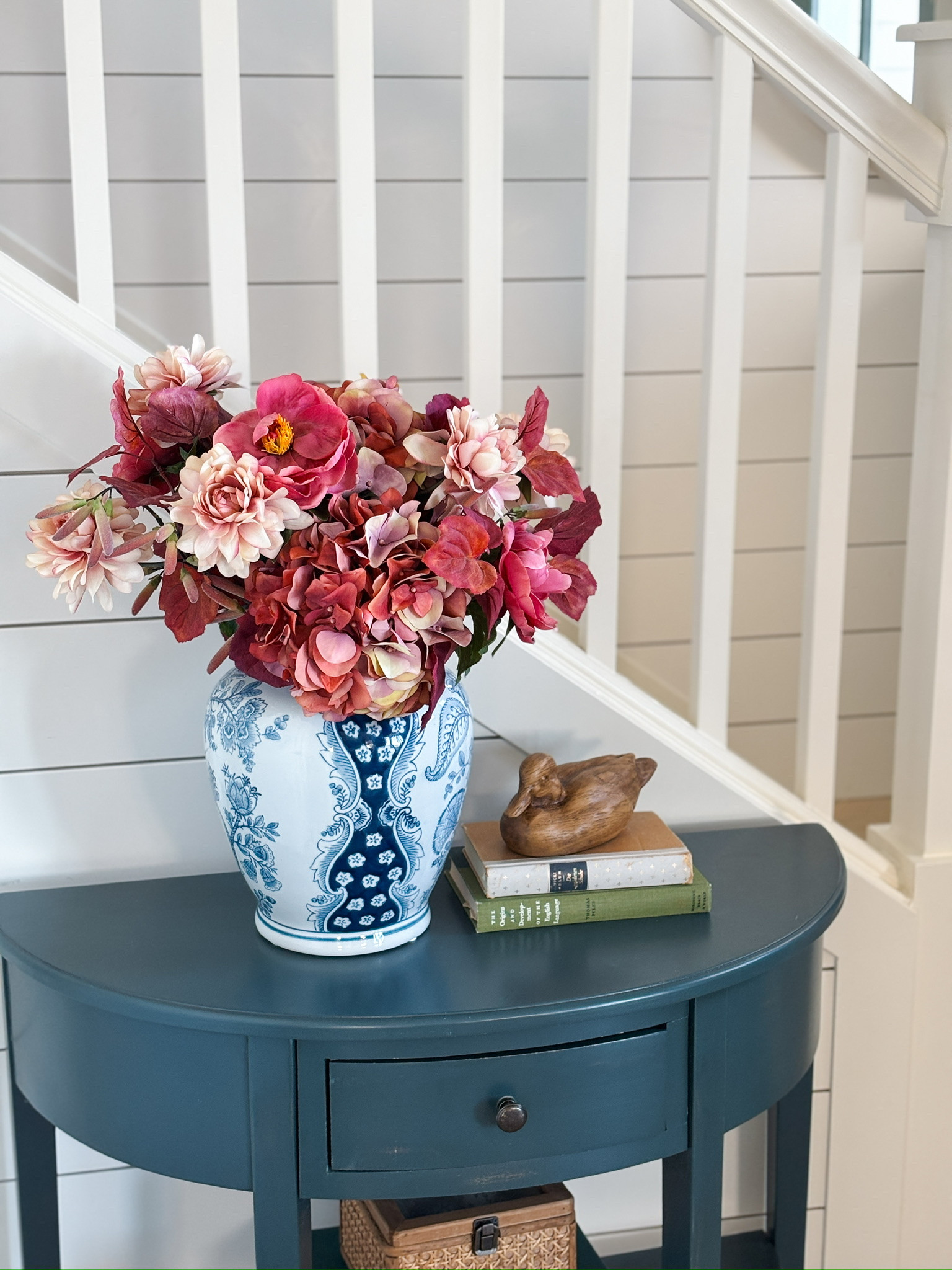 Entry table - blue and white vase, “wood” duck

#LTKSeasonal #LTKHome #LTKSaleAlert