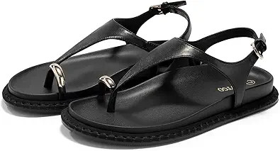 Coutgo Womens Toe Ring Flat Sandals Comfortable Flip Flops T Strap Footbed Sandals Ankle Strap Su... | Amazon (US)