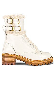 See By Chloe Mallory Boot in Ivory & Shearling Ivory from Revolve.com | Revolve Clothing (Global)