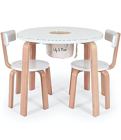 Lily River Little Creator Dry Erase Activity Table Chair Set - Birch/White | Dillard's