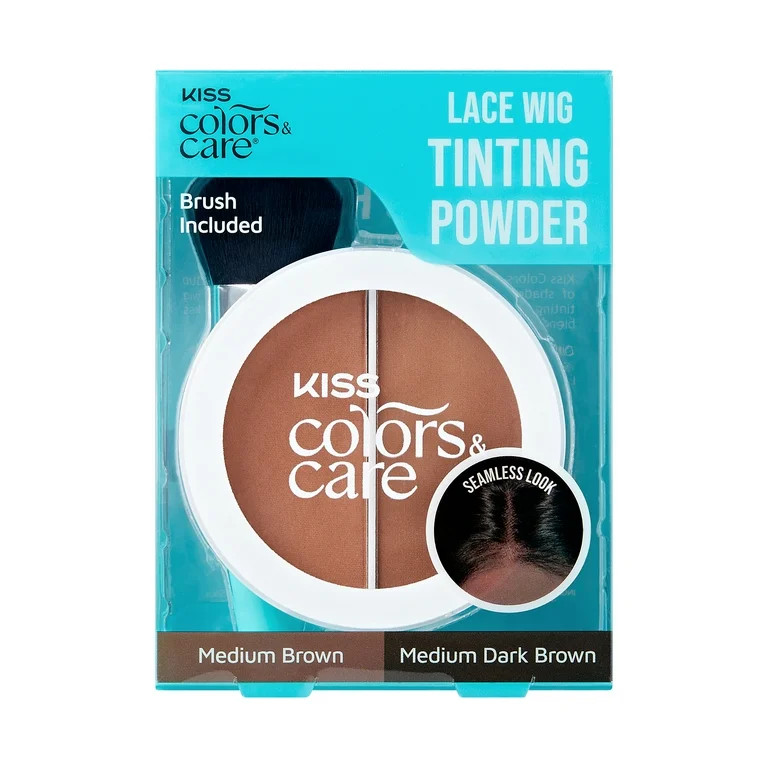 KISS Colors & Care Lace Wig Tinting Powder & Brush, 8g (0.28 oz.) - Dark Duo | Walmart (US)