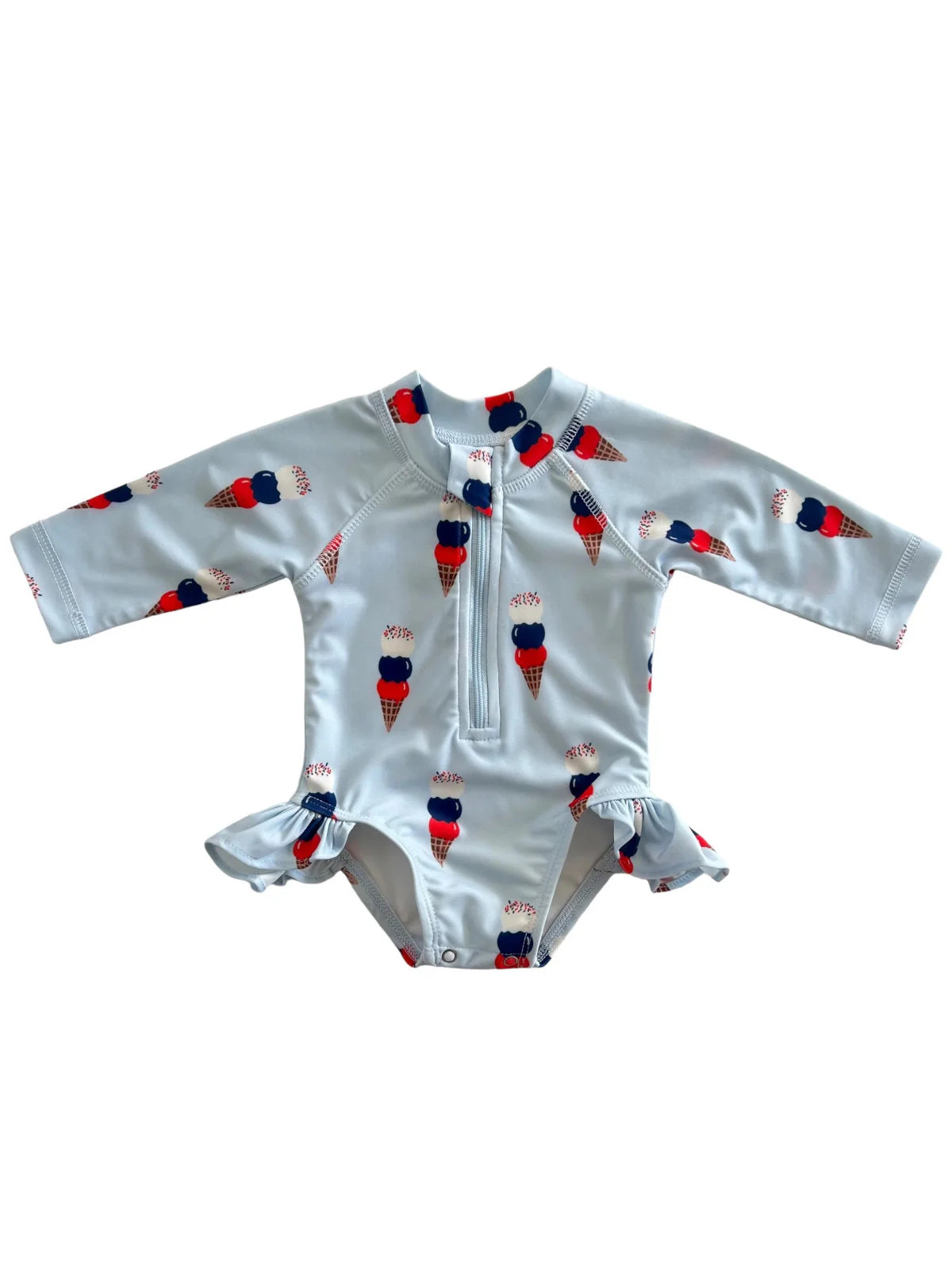 Blue Ice Cream / Skipper Rashguard Swimsuit / UPF 50+ | SpearmintLOVE