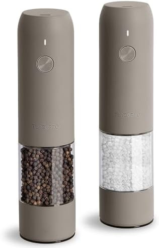 Electric Salt and Pepper Grinder Set, USB Rechargeable, Automatic Salt and Pepper Mill Grinder wi... | Amazon (US)