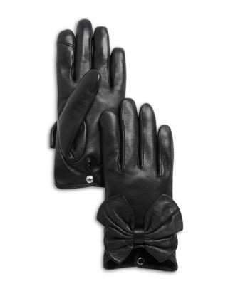 AQUALarge Leather Bow Gloves - Exclusive Be the first to Write A ReviewColor:BlackSize: Please se... | Bloomingdale's (US)