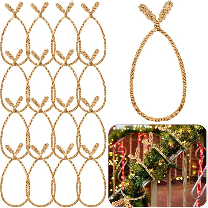 Zhengmy 16 Pcs 20 Inches Christmas Garland Ties Christmas Decorative Twist Ties for Banister Reus... | Amazon (US)