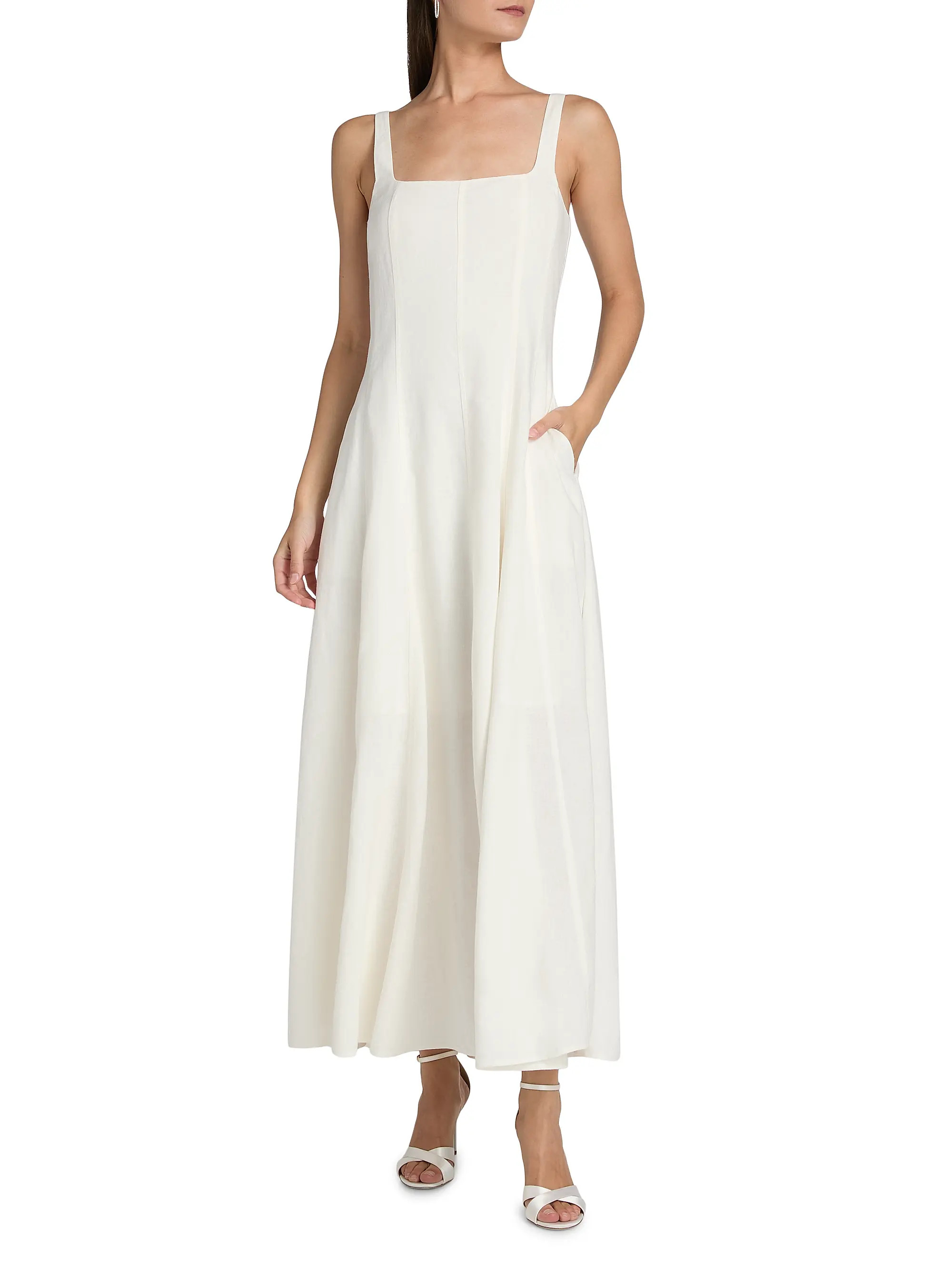 Athena Linen-Blend Paneled Maxi Dress | Saks Fifth Avenue