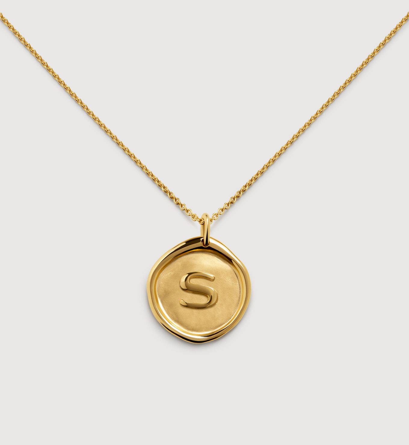 Initial S Stamp Chain Necklace | Monica Vinader (Global)
