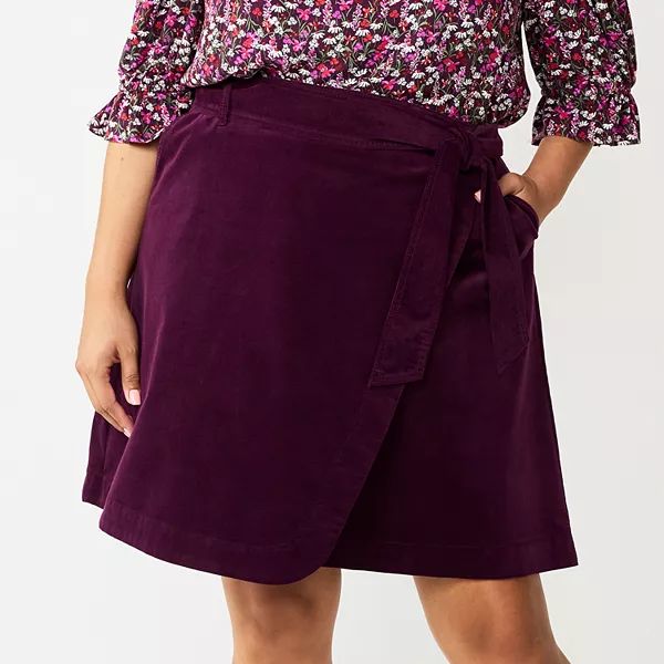 Plus Size DRAPER JAMES RSVP™ Corduroy Wrap Skirt | Kohl's