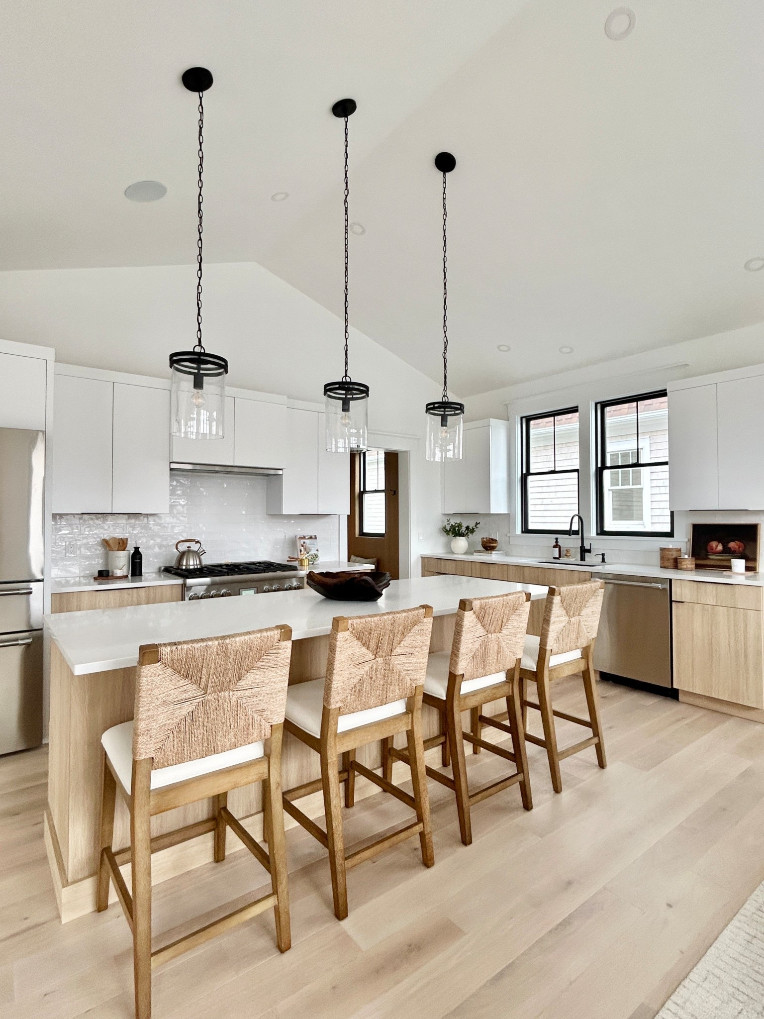 Woven backed counter stools.

#counterstools

#LTKHome