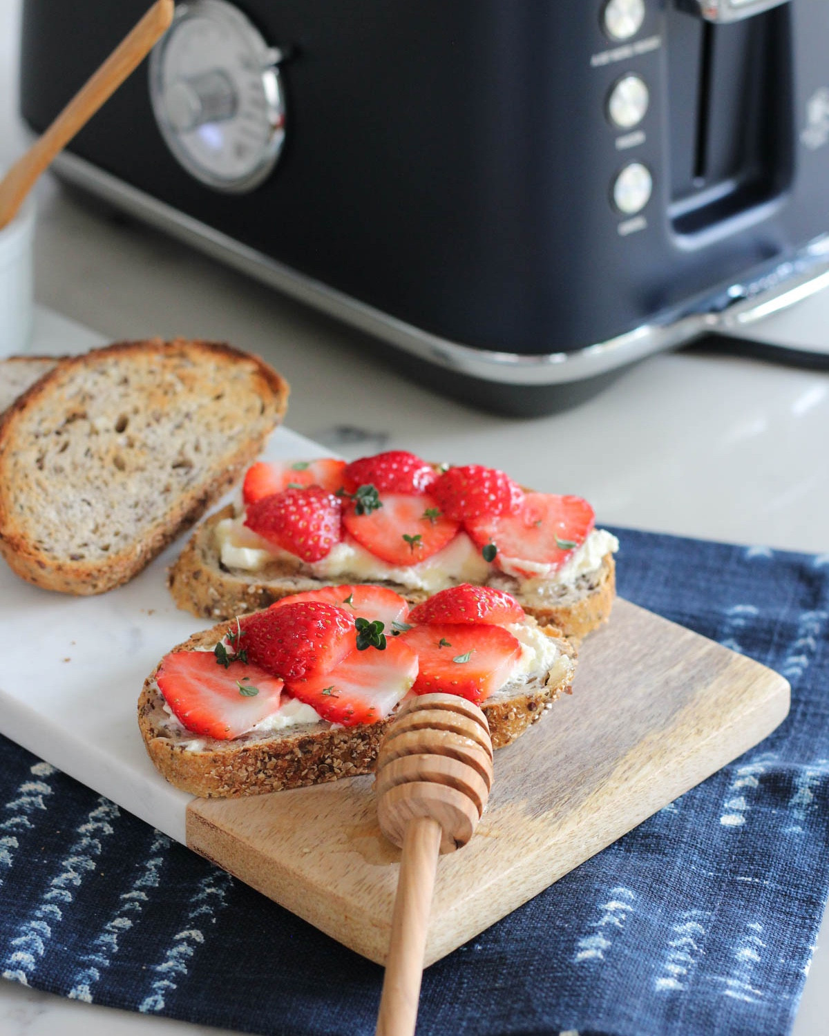 Toasted to perfection, then topped with layers of fluffy cream cheese, juicy strawberries, sweet honey, and citrusy lemon thyme. It’s the perfect breakfast or snack!

I love that I can adjust the settings of my Breville toaster for any bread, waffle, bagel, and more to get the golden brown I enjoy. It’s pretty on the counter too!

Recipe details at: https://satoridesignforliving.com/strawberry-cream-cheese-toast/

#LTKHome #LTKfoodie #LTKmorningroutine