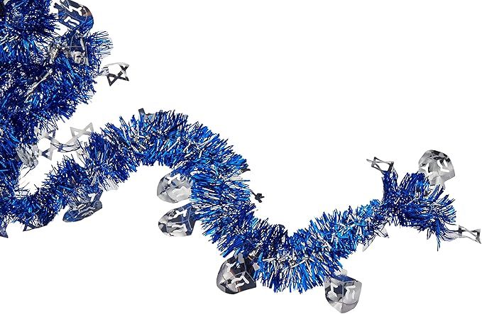 amscan Hanukkah Blue Tinsel Foil Garland | Party Decoration, Blue/Silver, 15' (229157) | Amazon (US)