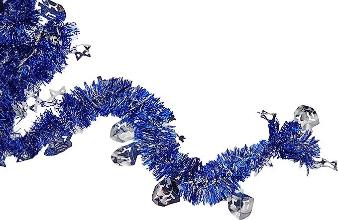 amscan Hanukkah Blue Tinsel Foil Garland | Party Decoration, Blue/Silver, 15' (229157) | Amazon (US)